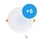 Confezione Multipack 6x Bright Choice Downlight LED 18W 1620lm 120D - 840 Bianco Freddo | Ritaglio 175mm - Sostitutiva 2x18W